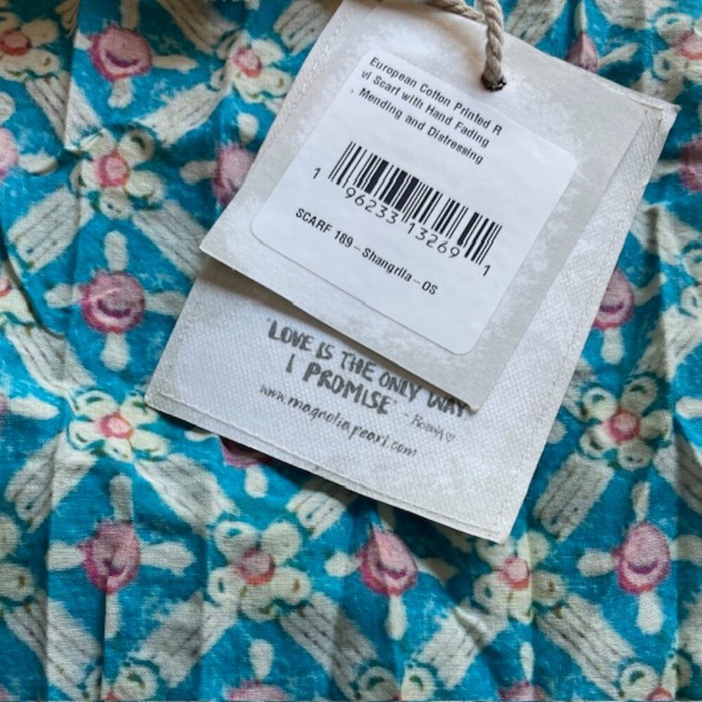 Magnolia Pearl Turquoise Floral Scarf - Picture 14 of 14